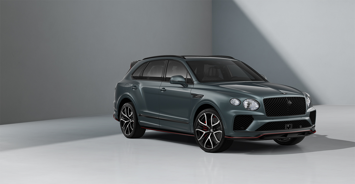 Bentley Hannover Bentley Bentayga Speed SUV in Storm Grey Satin paint and 23" Black Painted and Bright Machined Wheels – front 3/4
