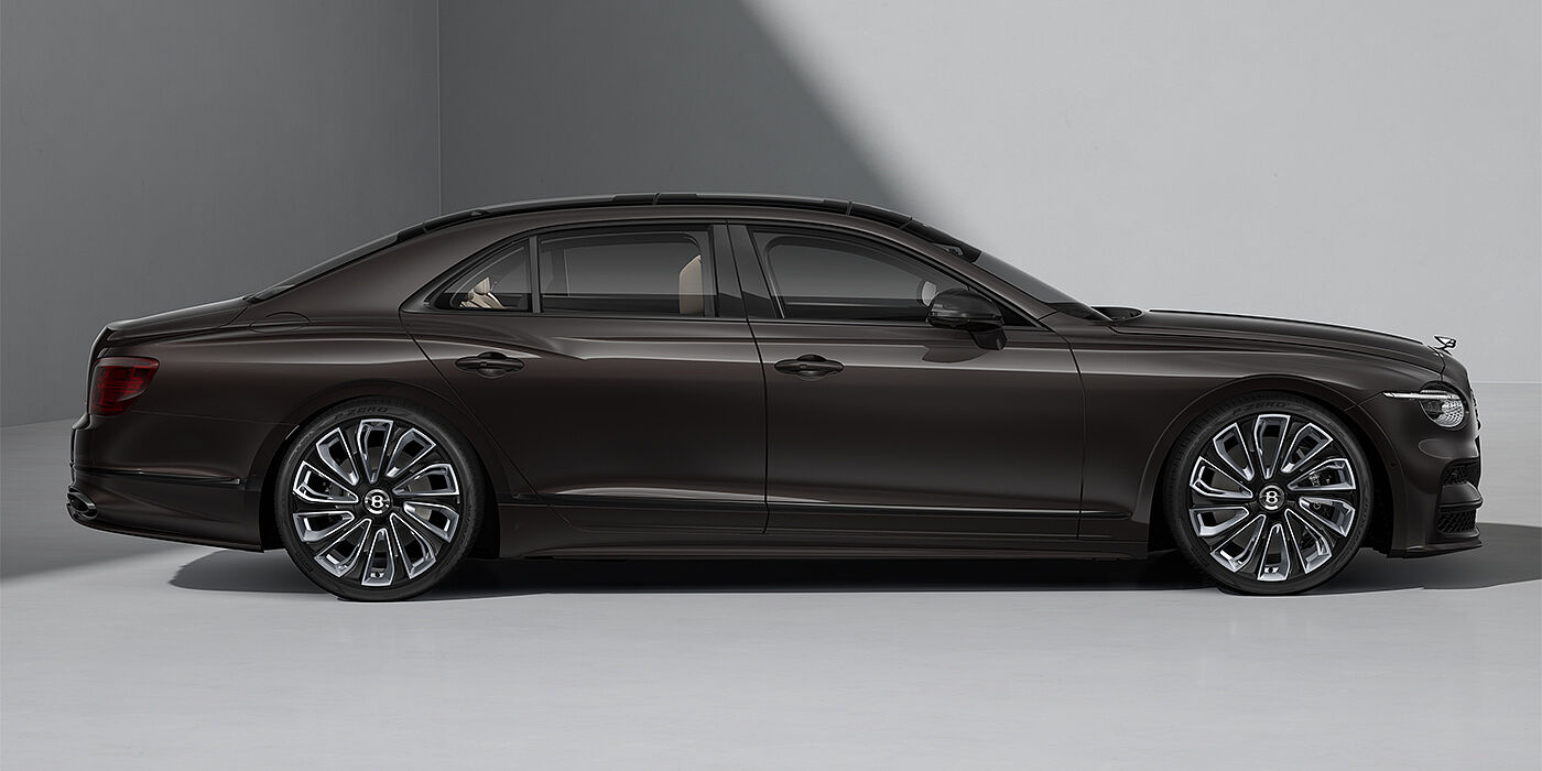 Bentley Hannover New Bentley Flying Spur Mulliner sedan in Havana brown paint profile with 22" Mulliner Black Painted & Polished wheels