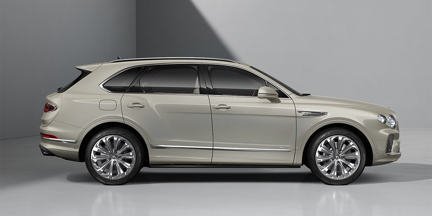 Bentley Hannover Bentley Bentayga Azure SUV in White Sand paint and 22" Ten Spoke Polished wheels ls - profile