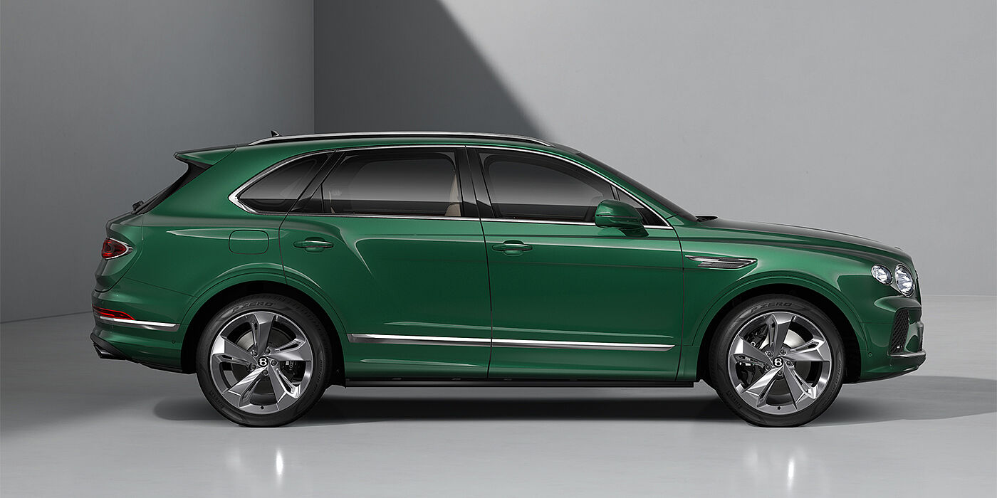 Bentley Hannover Bentley Bentayga SUV in Verdant paint and 22" Five Spoke Directional Polished wheels - profile