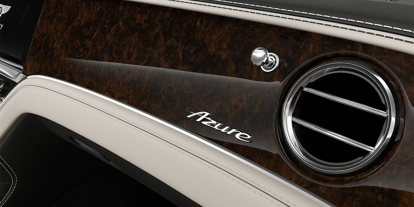 Bentley Hannover Bentley Continental GT Azure veneer detail in Dark Burr Walnut with Azure badge