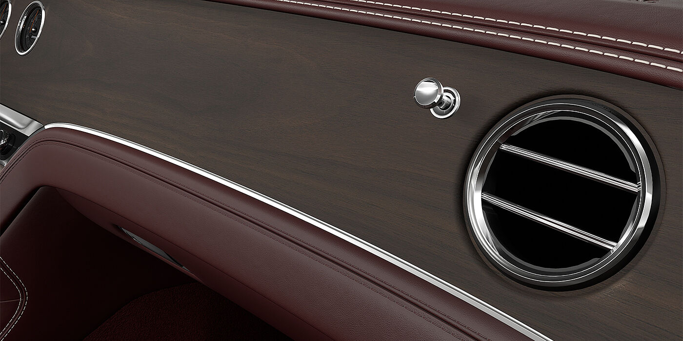 Bentley Hannover Bentley Continental GT coupe veneer detail in Open Pore Crown Cut Walnut