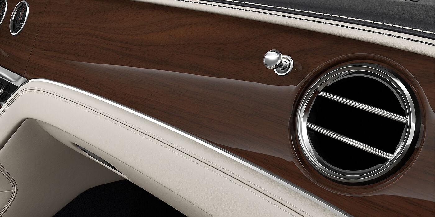 Bentley Hannover Bentley Continental GTC convertible veneer detail in Crown Cut Walnut veneer