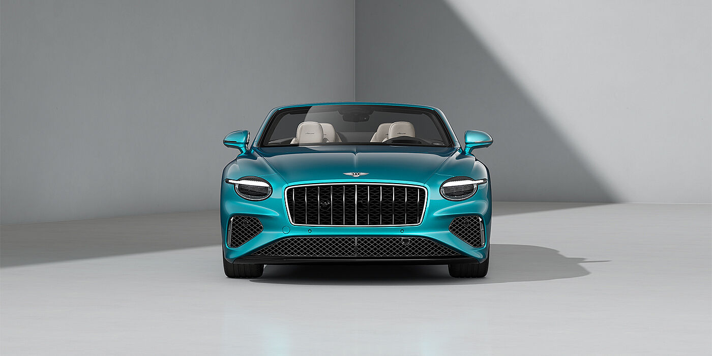 Bentley Hannover Bentley Continental GTC Azure convertible in Topaz Blue paint and 22" Azure wheels - full front