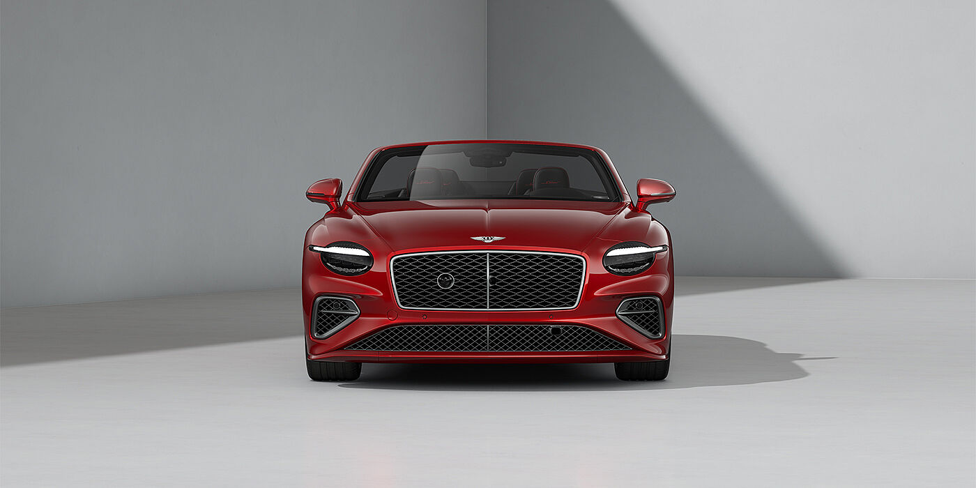 Bentley Hannover Bentley Continental GTC Speed convertible in Dragon Red paint and 22" swept spoke wheels - full front