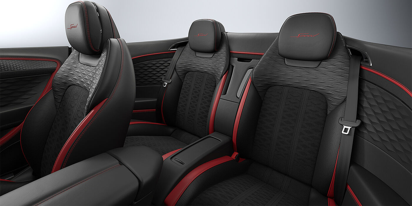Bentley Hannover Bentley Continental GTC Speed convertible door detail in Hotspur red and Beluga black hides