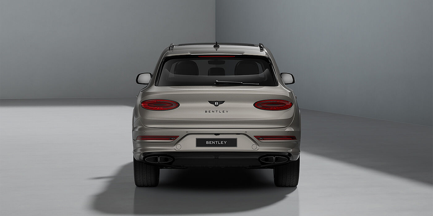 Bentley Hannover Bentayga EWB Artenara Edition SUV in Pale Brodgar paint with 22" Mulliner Gloss black wheel full rear