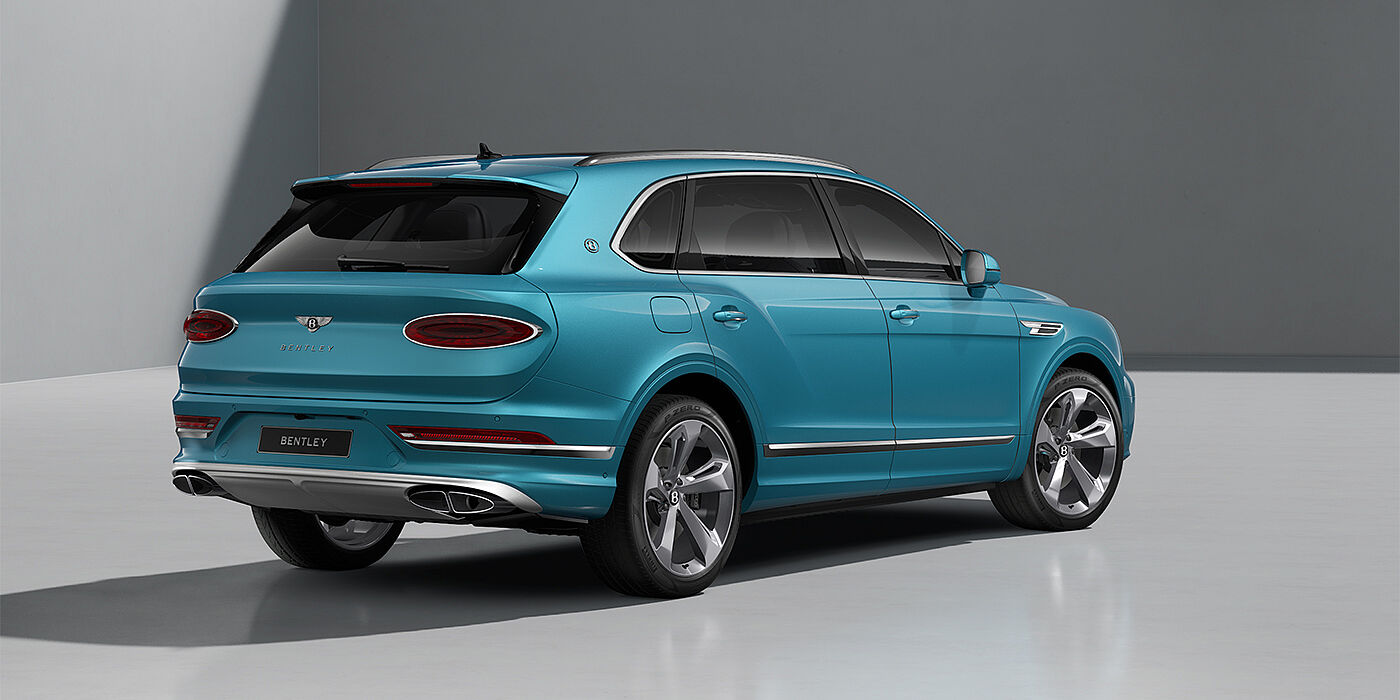 Bentley Hannover Bentley Bentayga EWB SUV in Light Windsor Blue paint and 22" Five Spoke Directional Polished wheels - rear ¾