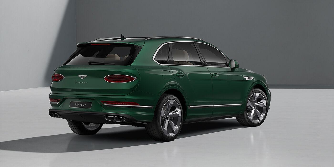 Bentley Hannover Bentley Bentayga SUV in Verdant paint and 22" Five Spoke Directional Polished wheels - rear ¾