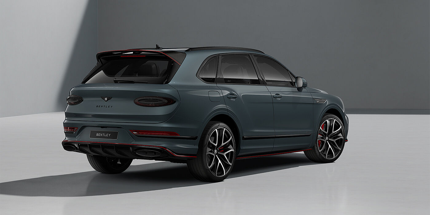 Bentley Hannover Bentley Bentayga Speed SUV in Storm Grey Satin paint and 23" Black Painted and Bright Machined Wheels - rear ¾