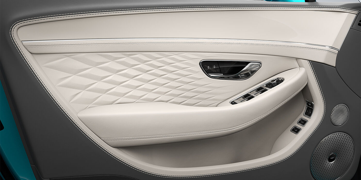 Bentley Hannover Bentley Continental GTC Azure convertible door detail in Linen and Gravity Grey hides