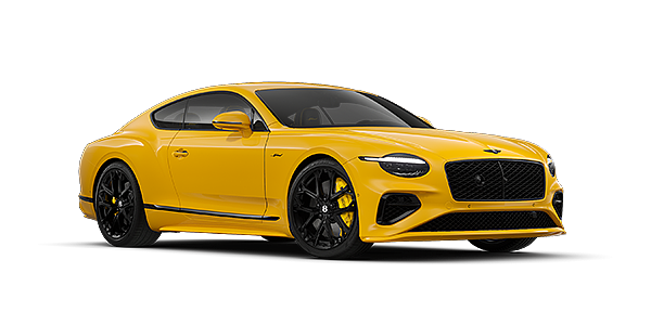 Bentley Hannover Bentley Continental GT Speed coupe in Monaco Yellow paint and 22" Ten spoke sport wheels - front 3/