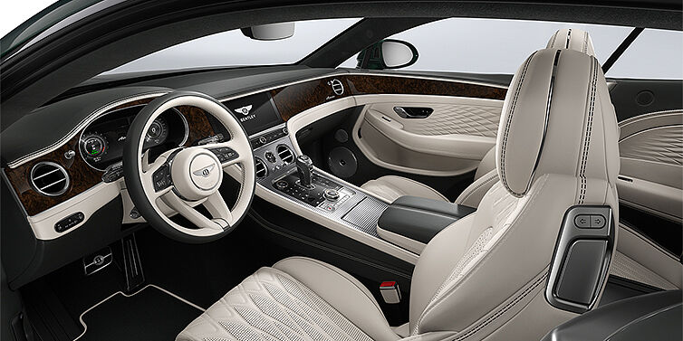 Bentley Hannover Bentley Continental GT Azure coupe front interior in Linen and Cumbrian Green hides