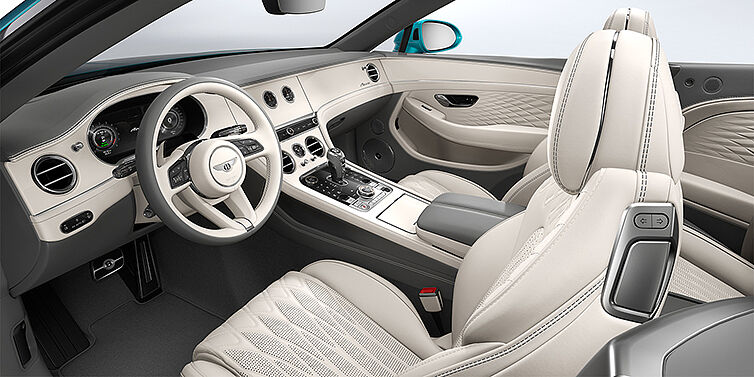 Bentley Hannover Bentley Continental GTC Azure convertible front interior in Linen and Gravity Grey hides
