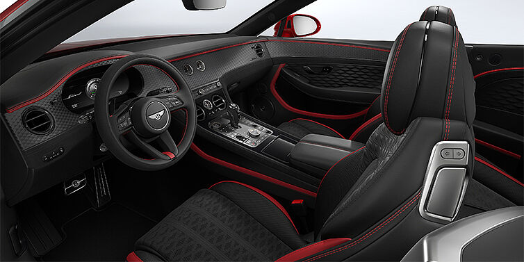 Bentley Hannover Bentley Continental GTC Speed convertible front interior in Hotspur red and Beluga black hides
