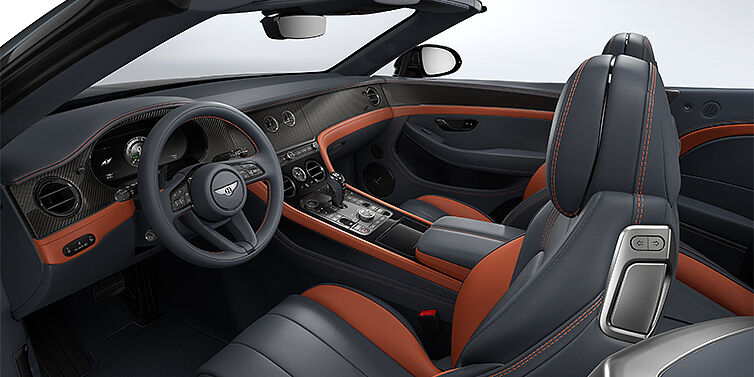 Bentley Hannover Bentley Continental GTC S convertible interior in Newmarket Tan and Beluga Black hides with Carbon Fibre veneer