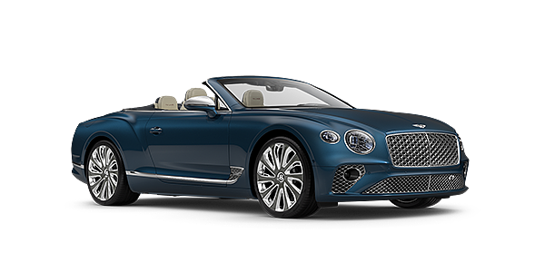 Bentley Hannover Bentley GTC Mulliner convertible in Light Windsor Blue paint front 34