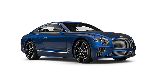 Bentley Hannover Bentley GT Azure coupe in Sequin Blue paint front 34