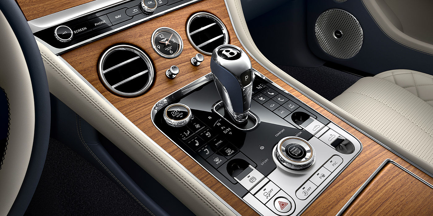 Bentley Hannover Bentley Continental GTC Azure convertible front interior console detail