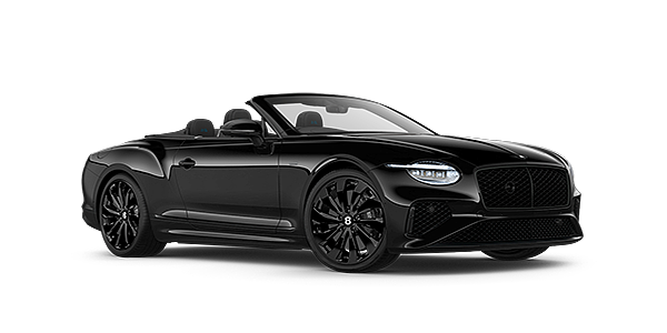 Bentley Hannover Bentley Continental GTC Black Edition convertible front three quarters in Onyx black paint