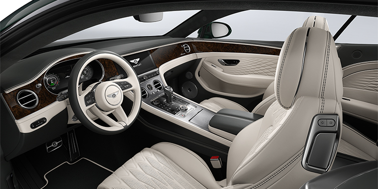 Bentley Hannover Bentley Continental GT Azure coupe front interior in Linen and Cumbrian Green hides
