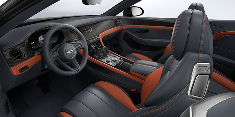 Bentley Hannover Bentley Continental GTC S convertible interior in Newmarket Tan and Beluga Black hides with Carbon Fibre veneer