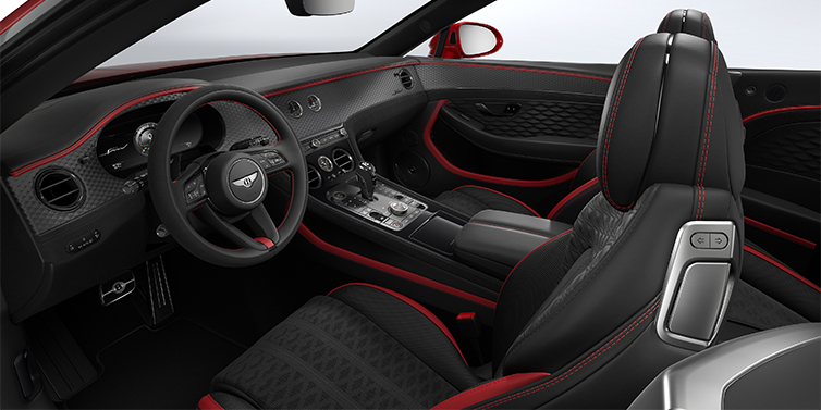 Bentley Hannover Bentley Continental GTC Speed convertible front interior in Hotspur red and Beluga black hides