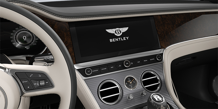 Bentley Hannover Bentley Continental GT Azure coupe centre console in Linen and Cumbrian Green hides