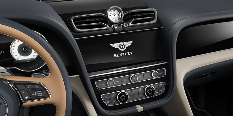 Bentley Hannover Bentley Bentayga EWB Mulliner SUV centre console detail showing Bentley Wings