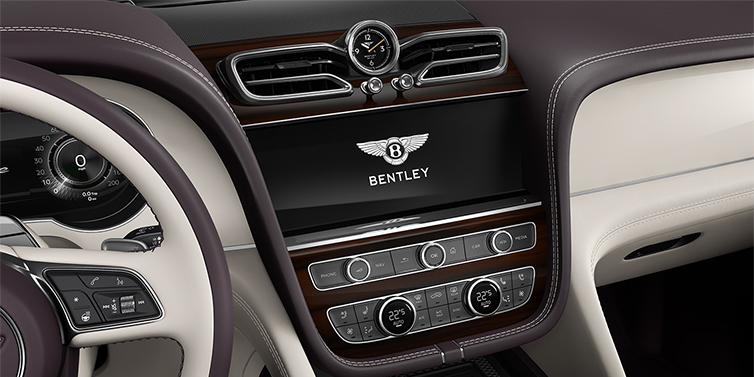 Bentley Hannover Bentley Bentayga Azure SUV centre console detail showing Bentley Wings