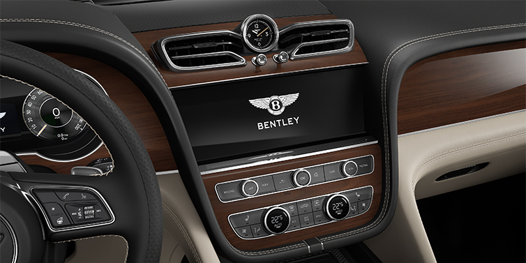 Bentley Hannover Bentley Bentayga SUV centre console detail showing Bentley Wings